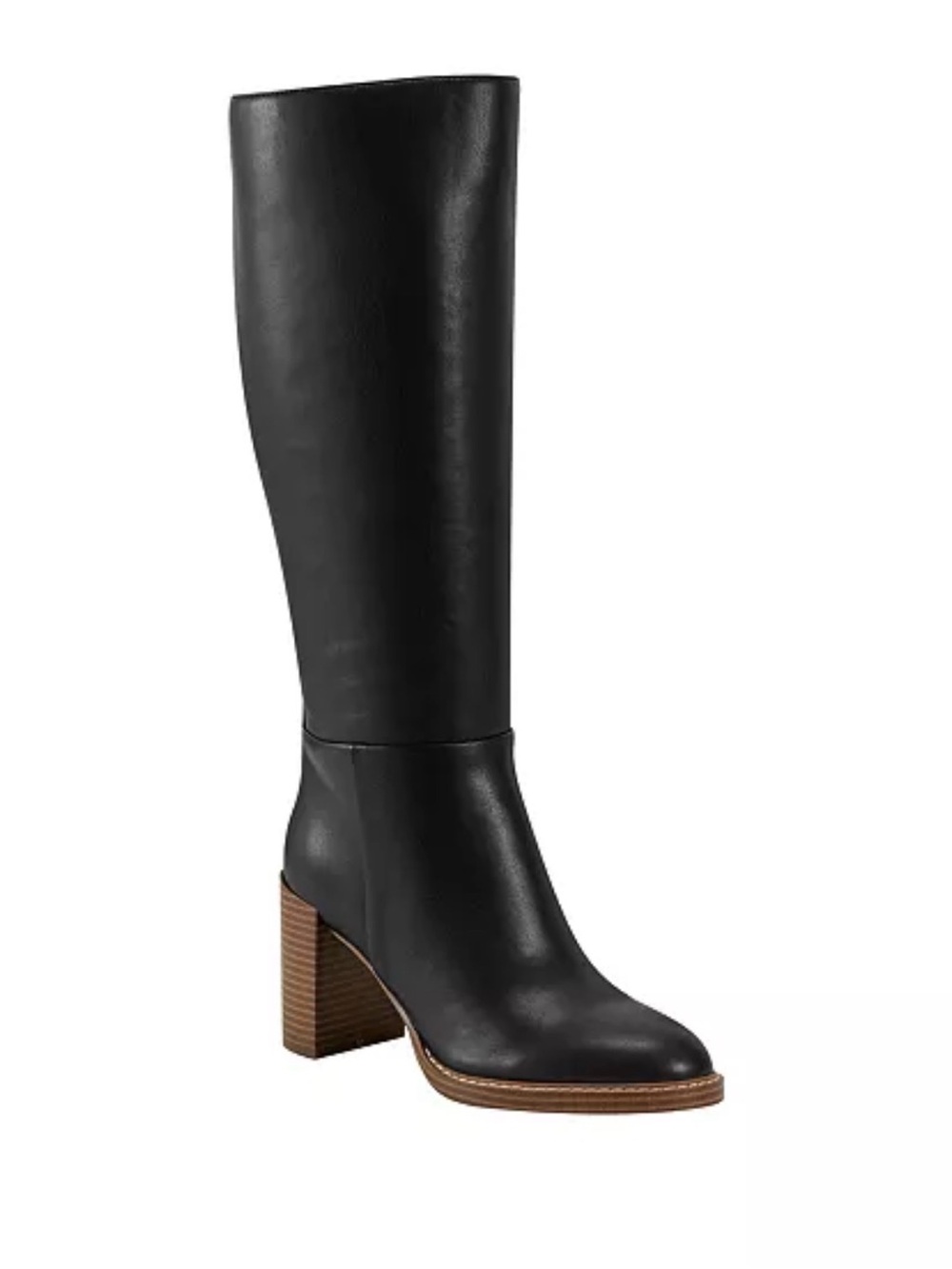 NWOT Marc Fisher Women’s Sz 11 Wide Calf Black Leather Classy Block Heel Boots